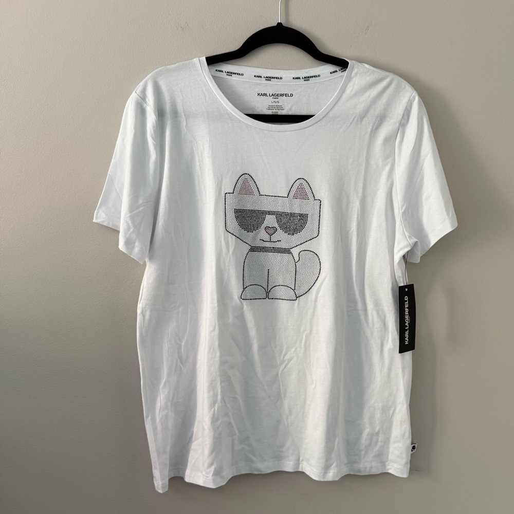 Karl Lagerfeld Paris
HOTFIX CHOUPETTE Rhinestone Cat Tee - NWT